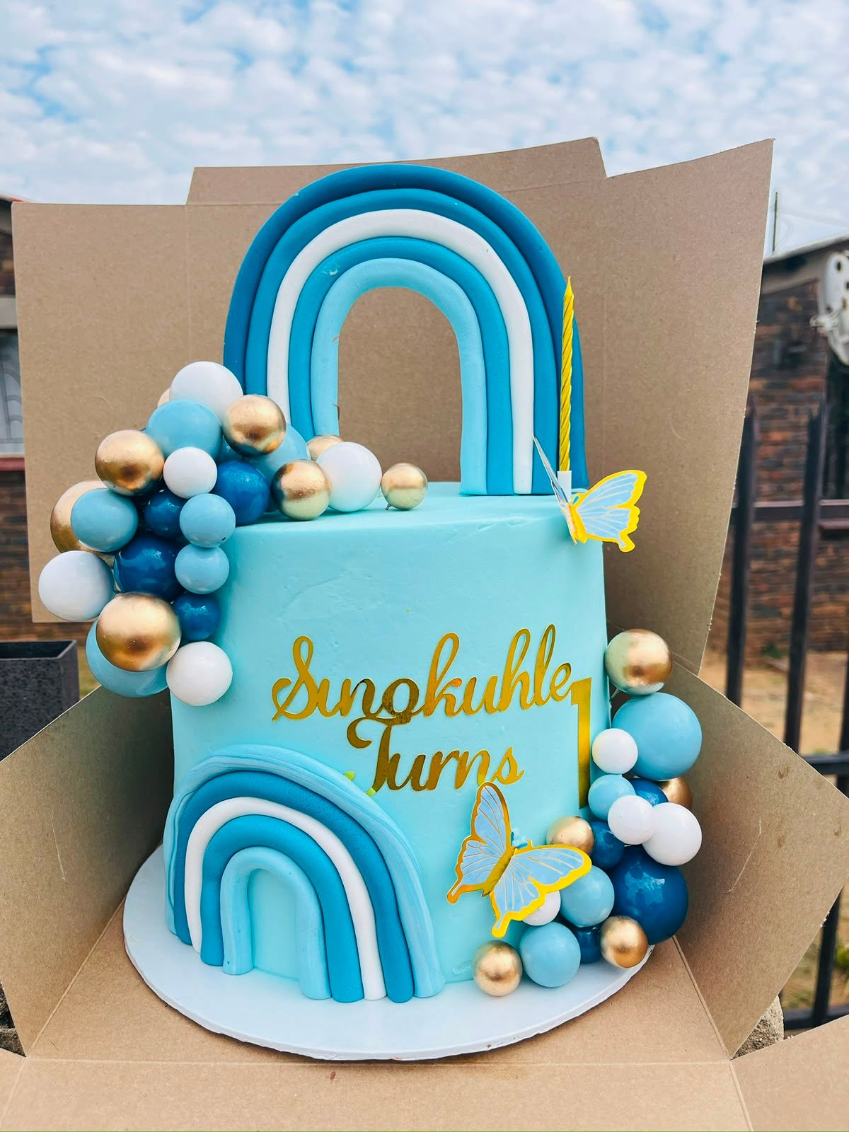 Blue Rainbow Cake by Baked by Buhlebenkosi
