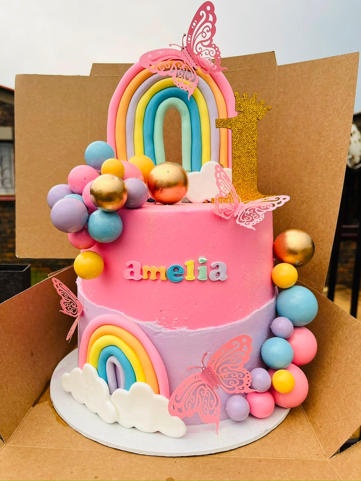 Pastel Rainbow Cake by Baked by Buhlebenkosi