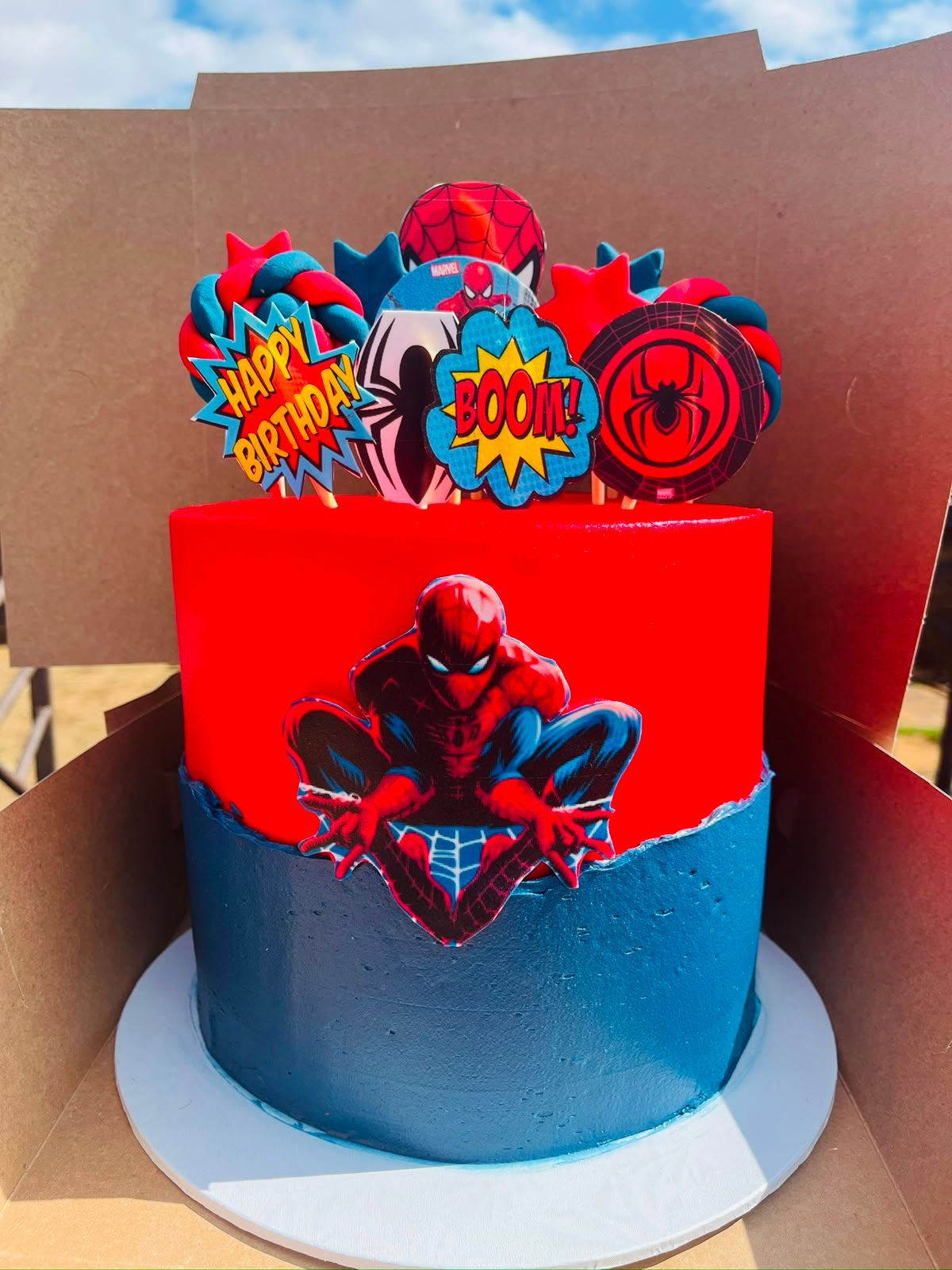 Spider-Man Comic Cake by Baked by Buhlebenkosi