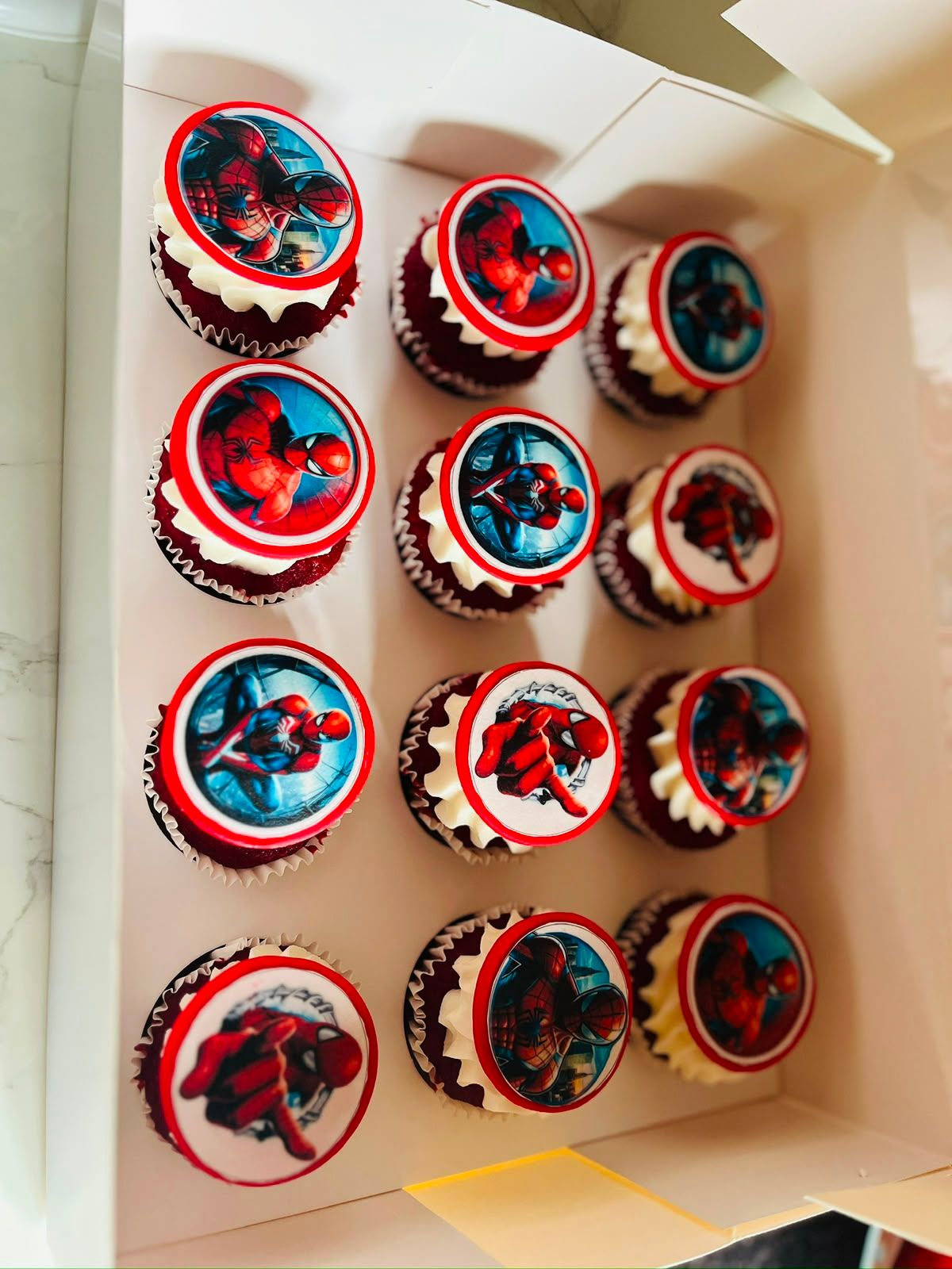 Spider-Man Red Velvet Cupcakes by Baked by Buhlebenkosi