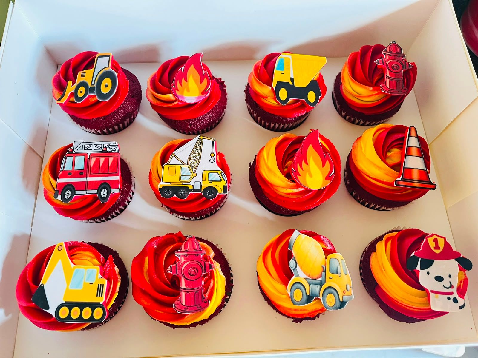 Fire & Rescue Truck Cupcakes by Baked by Buhlebenkosi