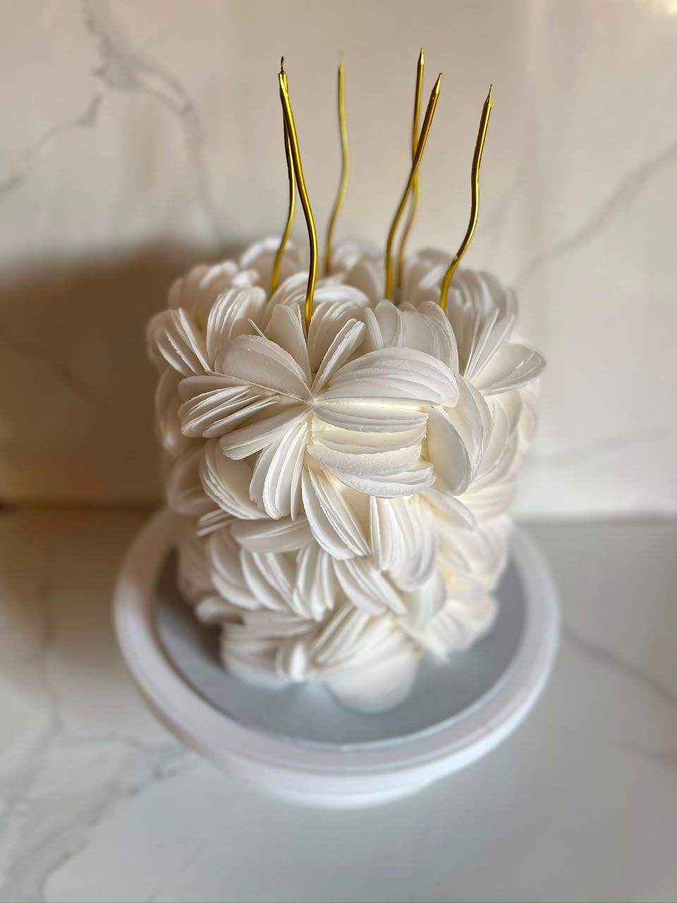 Ivory Petal Bloom Mini Cake by Baked by Buhlebenkosi