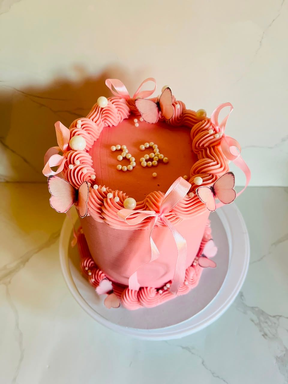Pink Butterfly 32nd Mini Cake by Baked by Buhlebenkosi