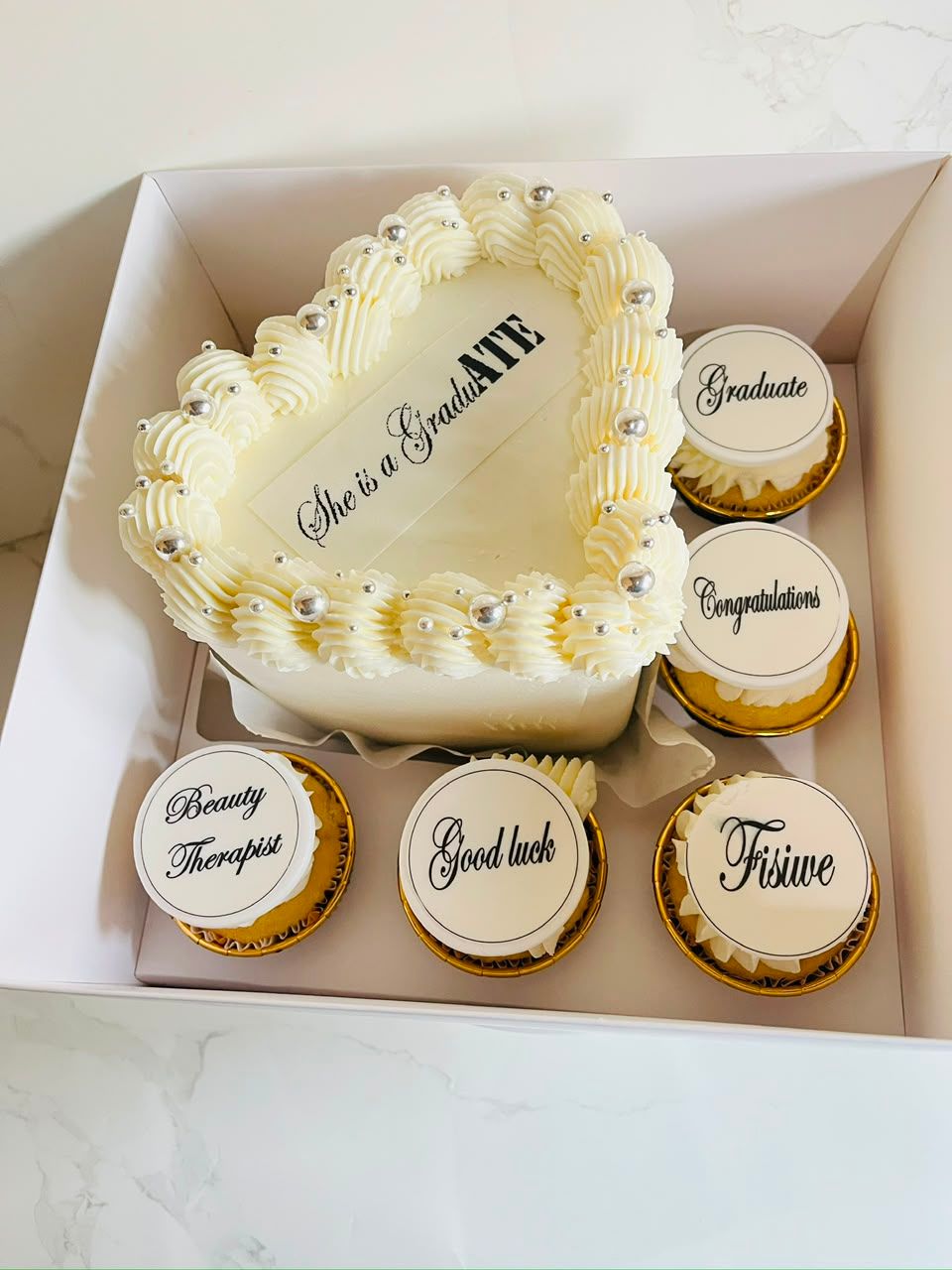 Beauty Therapist Grad Cake by Baked by Buhlebenkosi