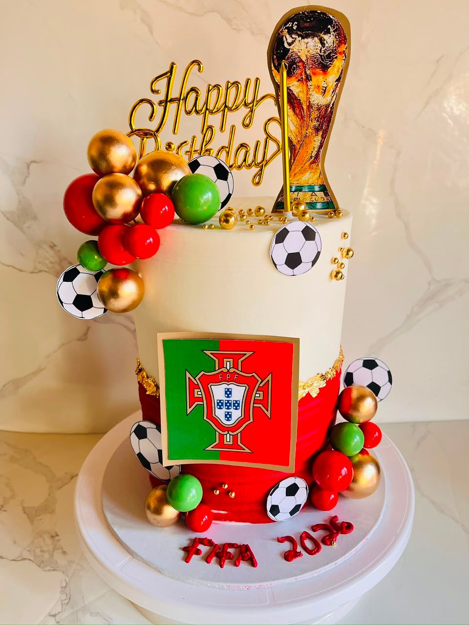 Portugal Soccer Mini Cake by Baked by Buhlebenkosi