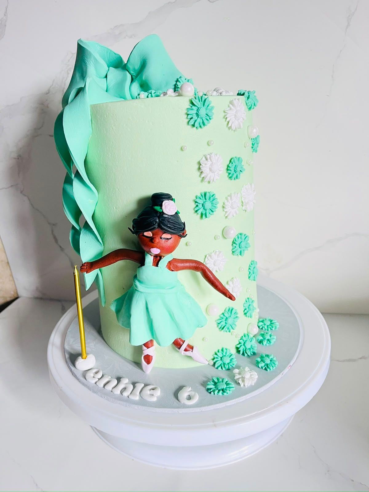 Mint Ballerina Mini Cake by Baked by Buhlebenkosi
