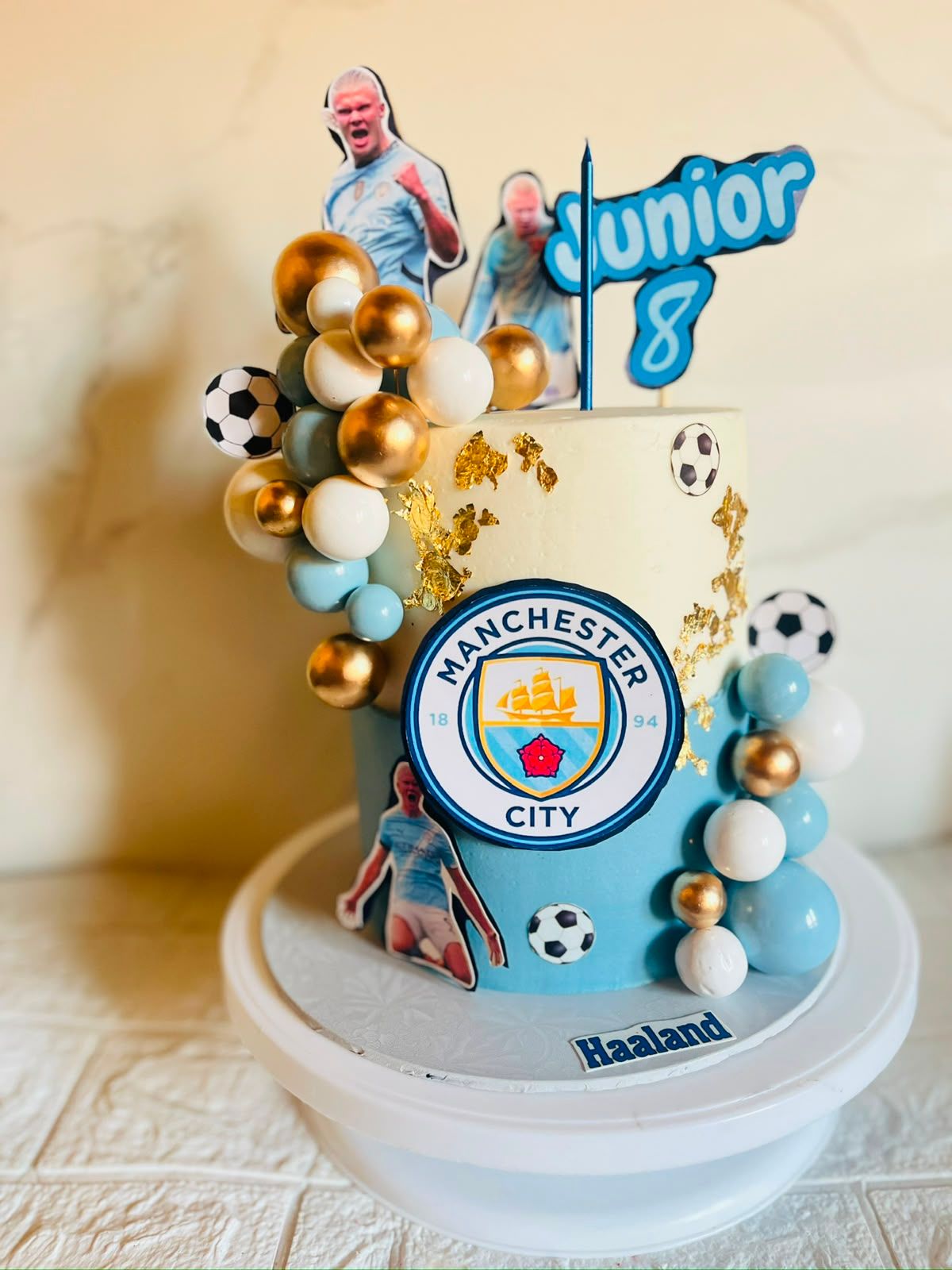 Man City Soccer Cake by Baked by Buhlebenkosi