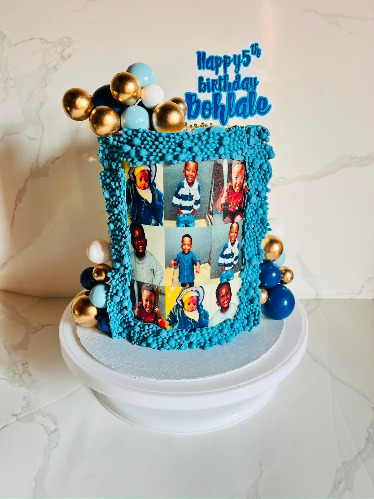 Blue Photo Mini Cake by Baked by Buhlebenkosi