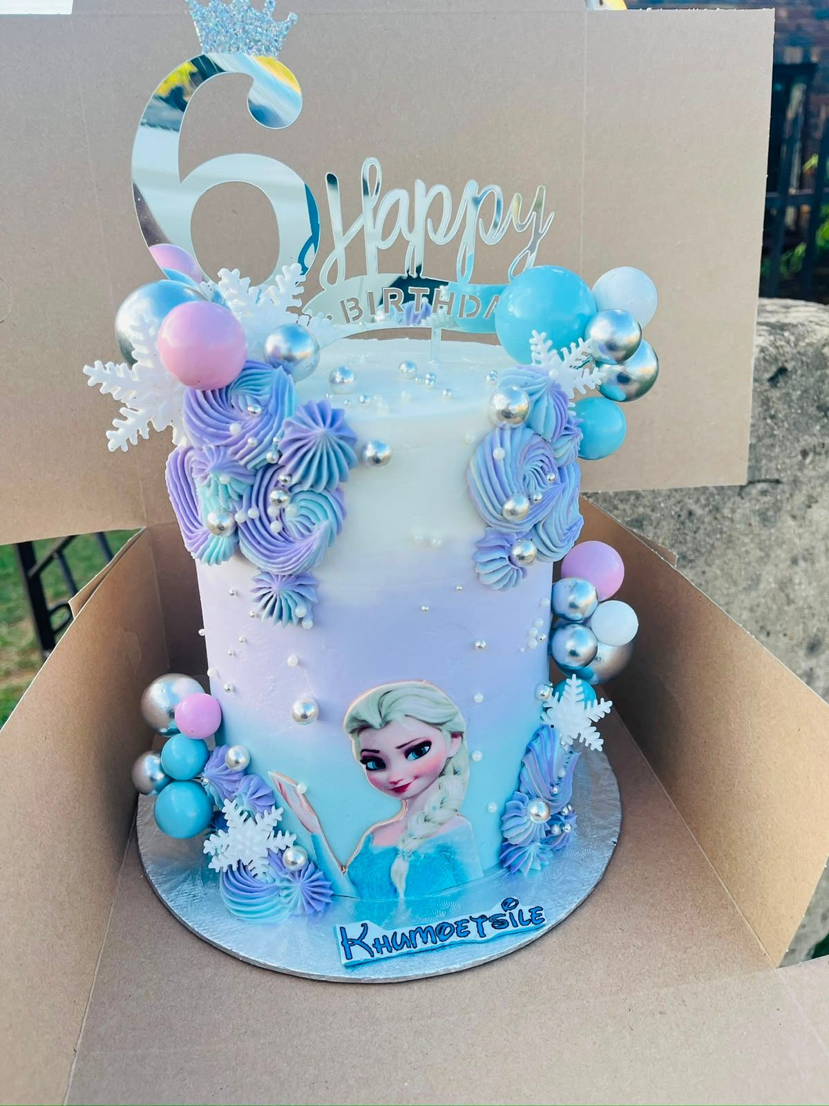Frozen Elsa Purple Cake by Baked by Buhlebenkosi