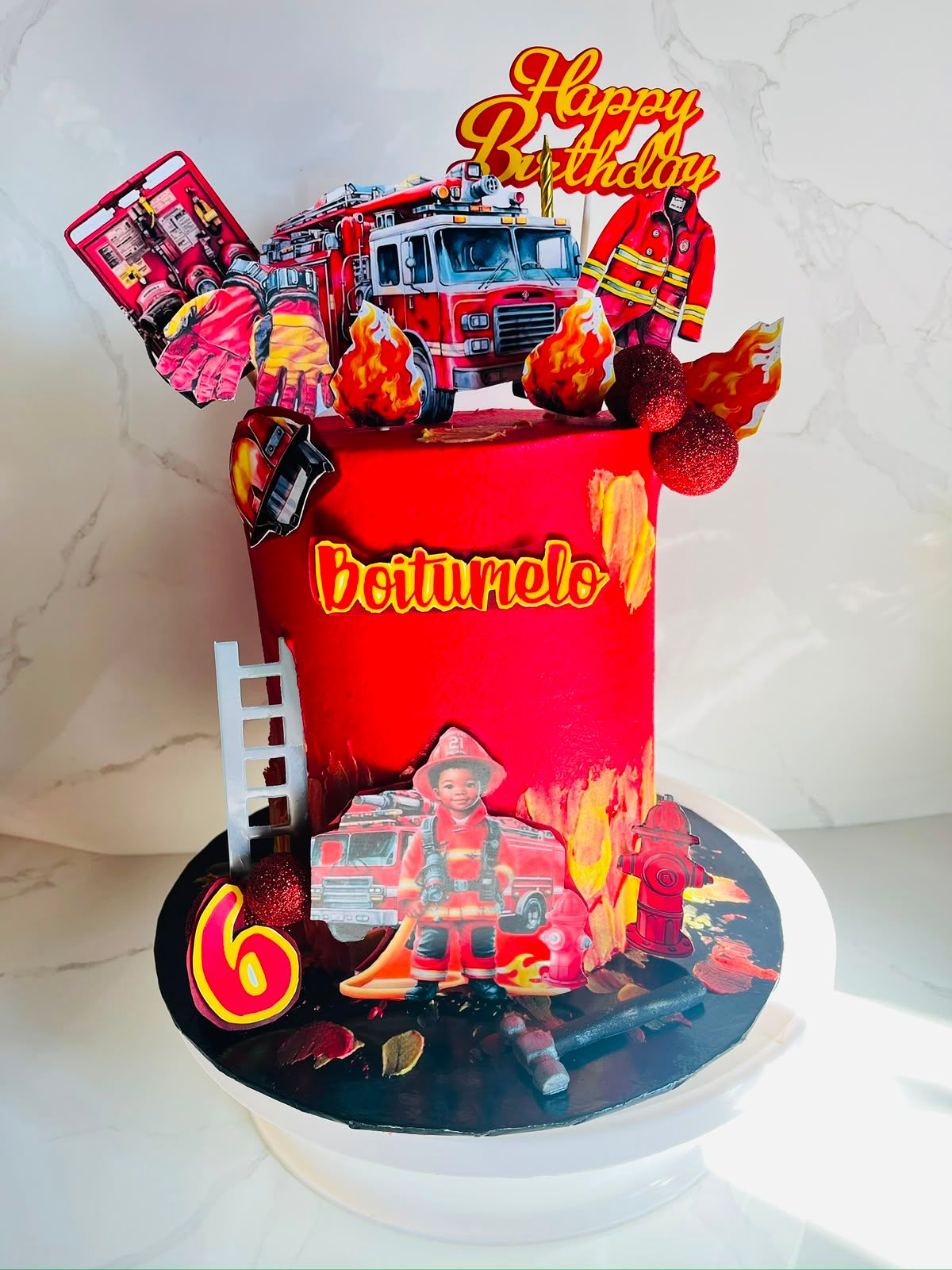 Firefighter Mini Cake by Baked by Buhlebenkosi