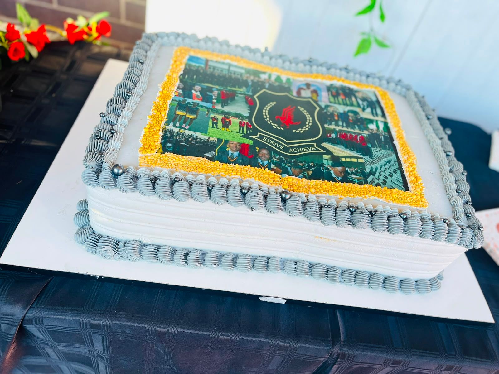 Silver School Photo Cake by Baked by Buhlebenkosi
