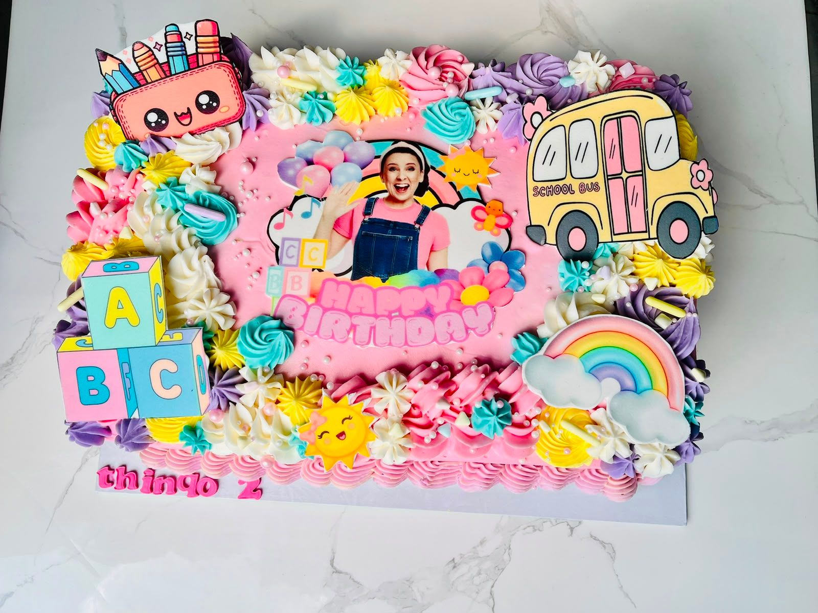 Pastel Rainbow Slab Cake by Baked by Buhlebenkosi