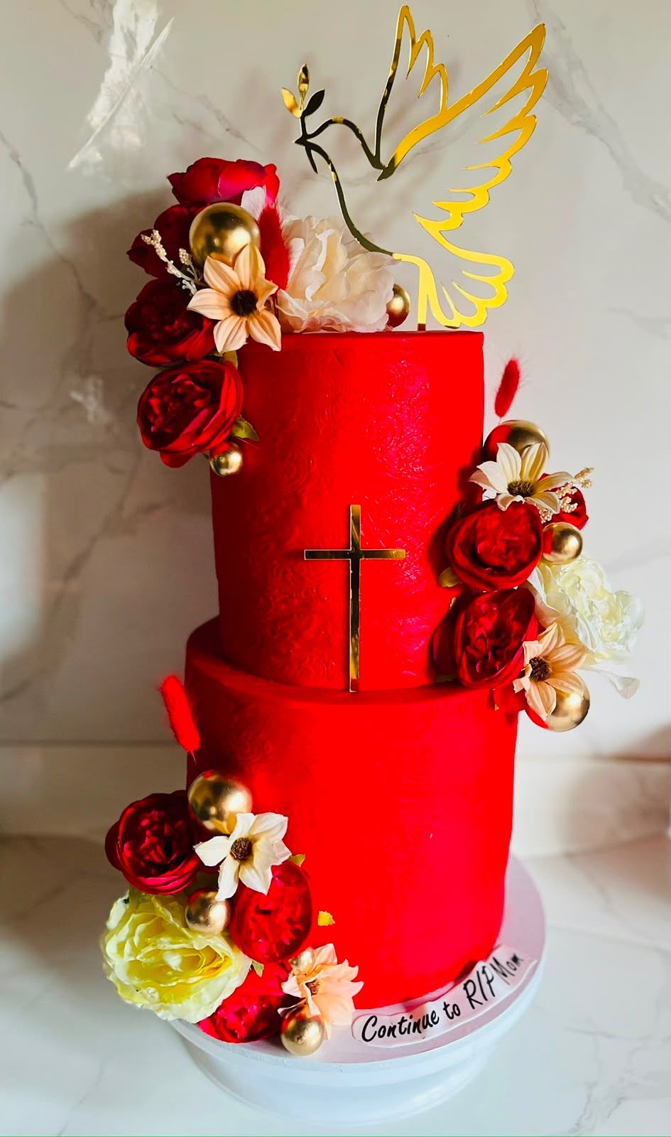 Red Memorial Cross Cake by Baked by Buhlebenkosi