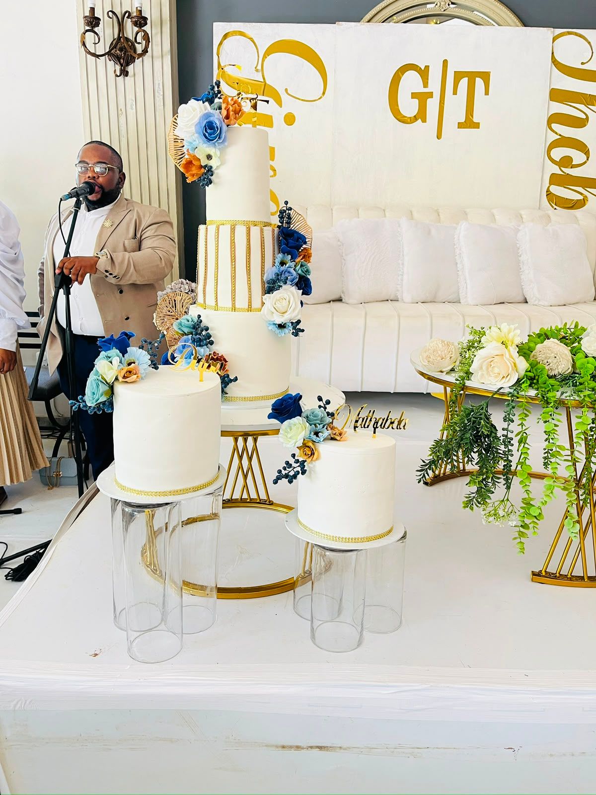Gold Cage Wedding Cake by Baked by Buhlebenkosi