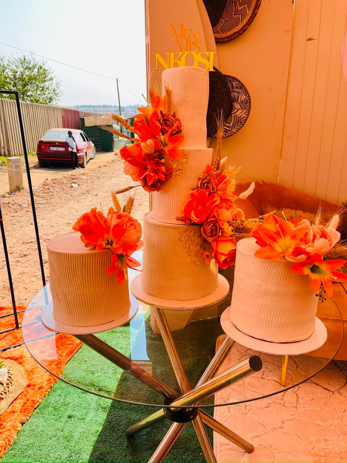 Caramel Orange Wedding Set by Baked by Buhlebenkosi