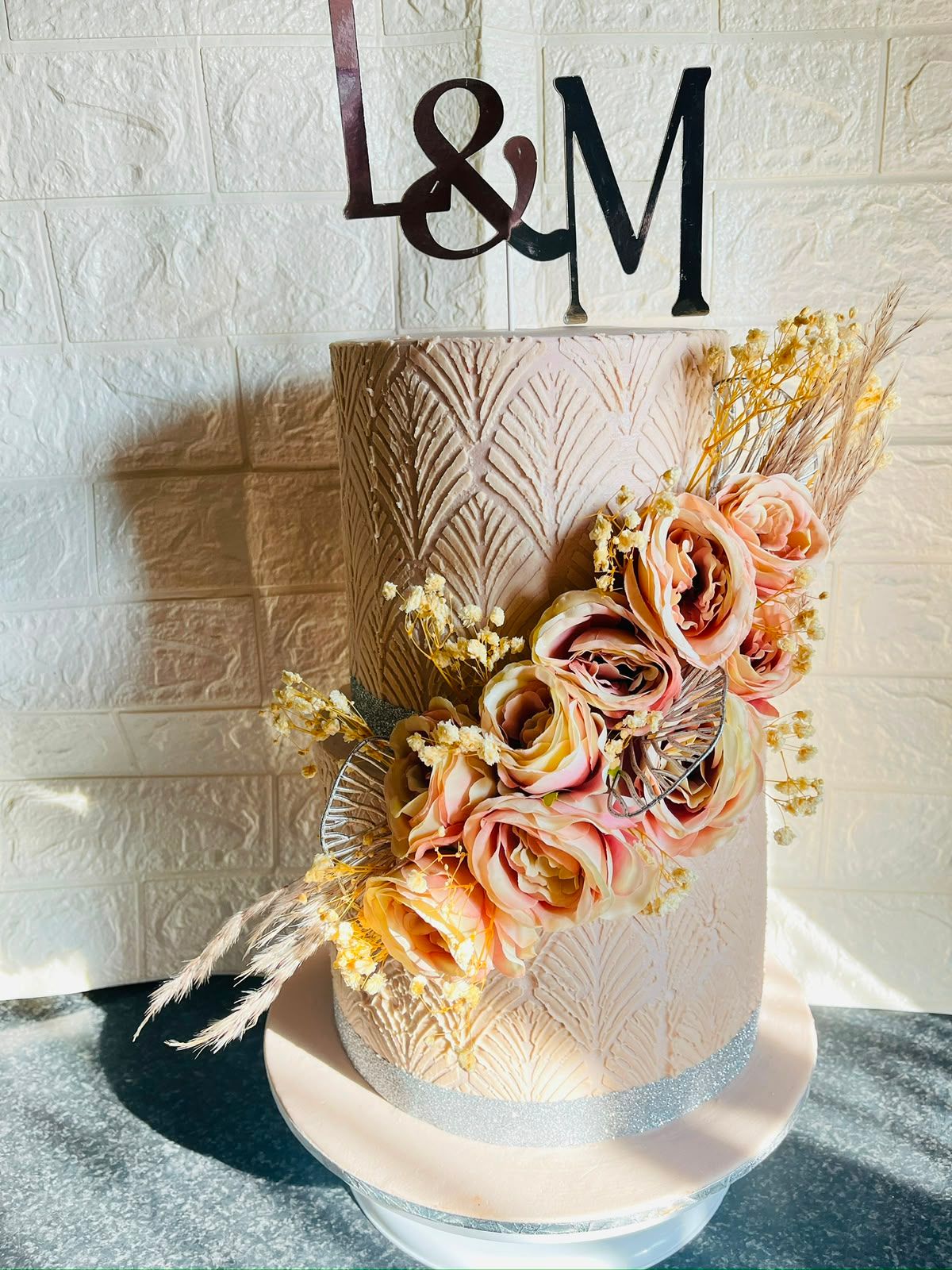 Dusty Pink Rose Cake by Baked by Buhlebenkosi